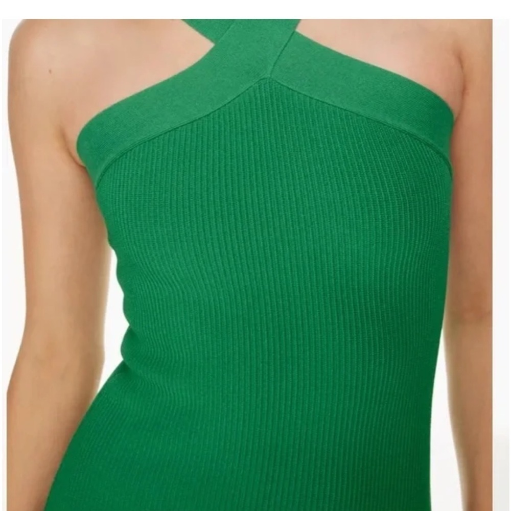 Women’s ARITZIA BABATON Emerald Green Halter Dress- Size Large - Picture 3 of 8